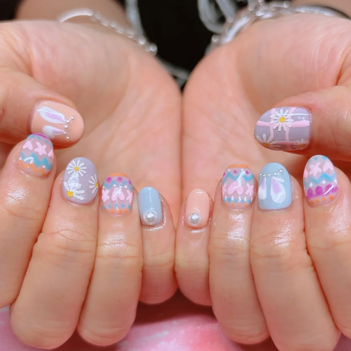 ⑦さりげないうさぎ◎ペイントアート×イースターネイル