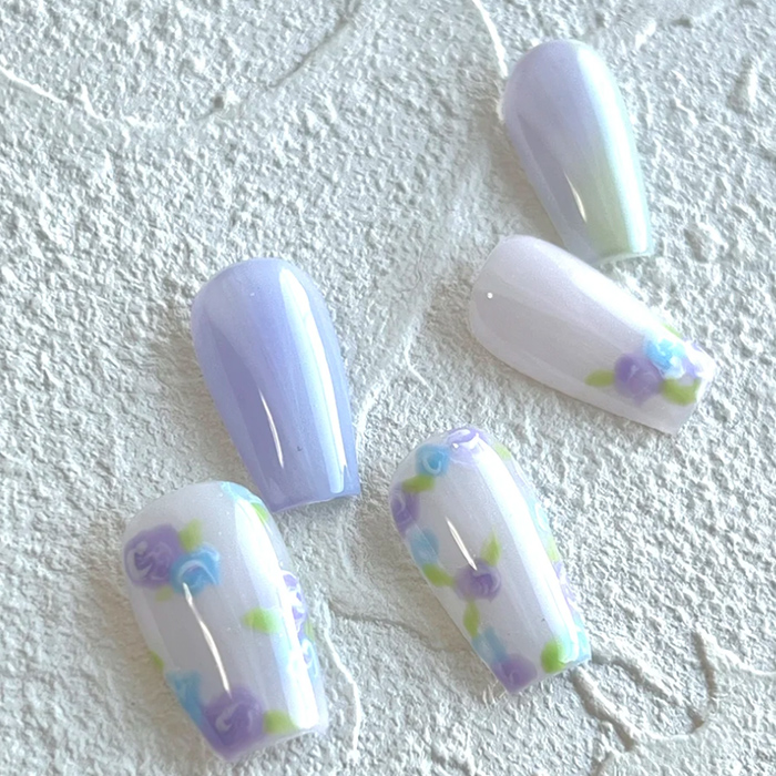 ⑮メルヘンチックに♡パステルフラワーネイル