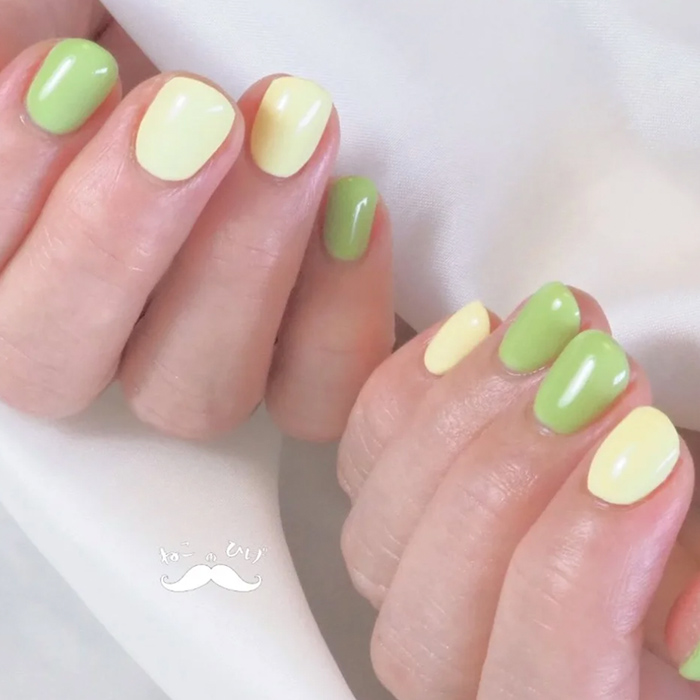 ③ショートネイルがより可愛い♡パステルワンカラーネイル