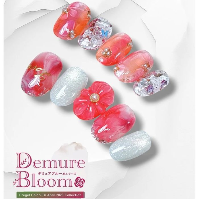 ①指先から血色アップ♡ニュアンス×フラワーネイル