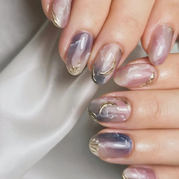⑪晩夏ならでは☆ダスティカラー×ニュアンスネイル