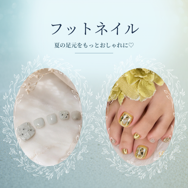 夏のフットネイル特集♡お客様のサンダル姿を彩る華やか＆シンプルデザイン