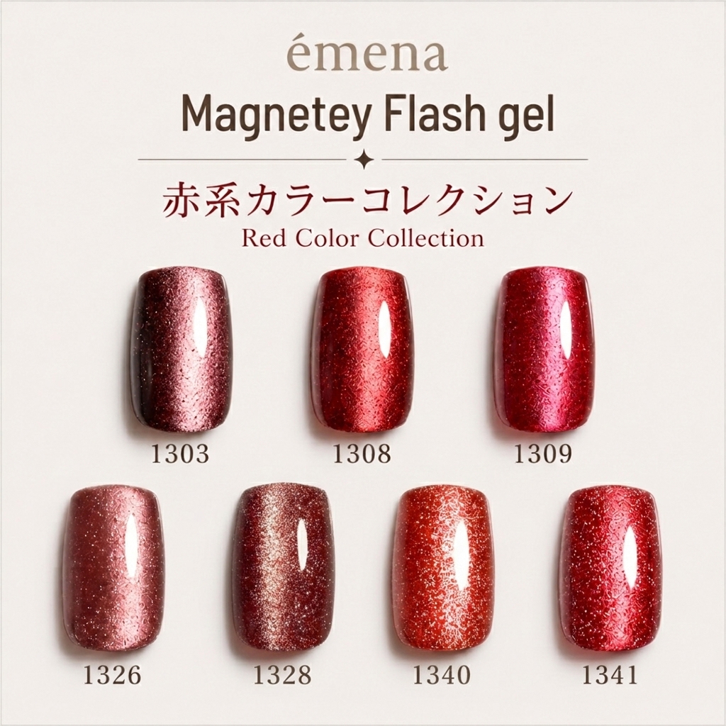 émena マグネティフラッシュジェル 赤系カラーコレクション